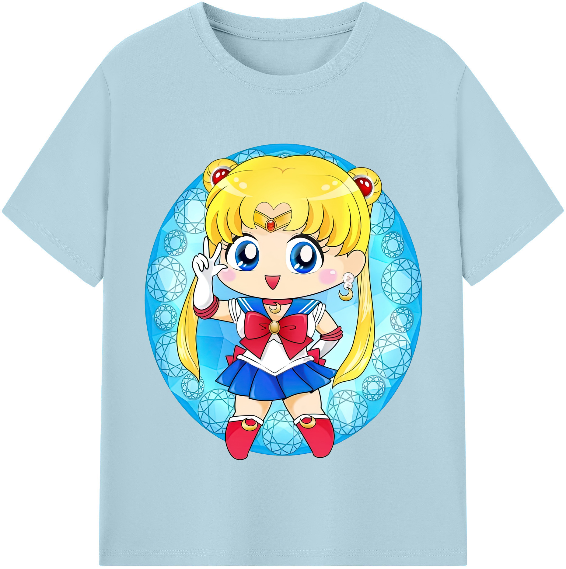 （画像用） 美少女戦士セーラームーン 月野 うさぎ つきの うさぎ Sailor Moon Tsukino Usagi 綿100％半袖Tシャツ（フロントプリント）